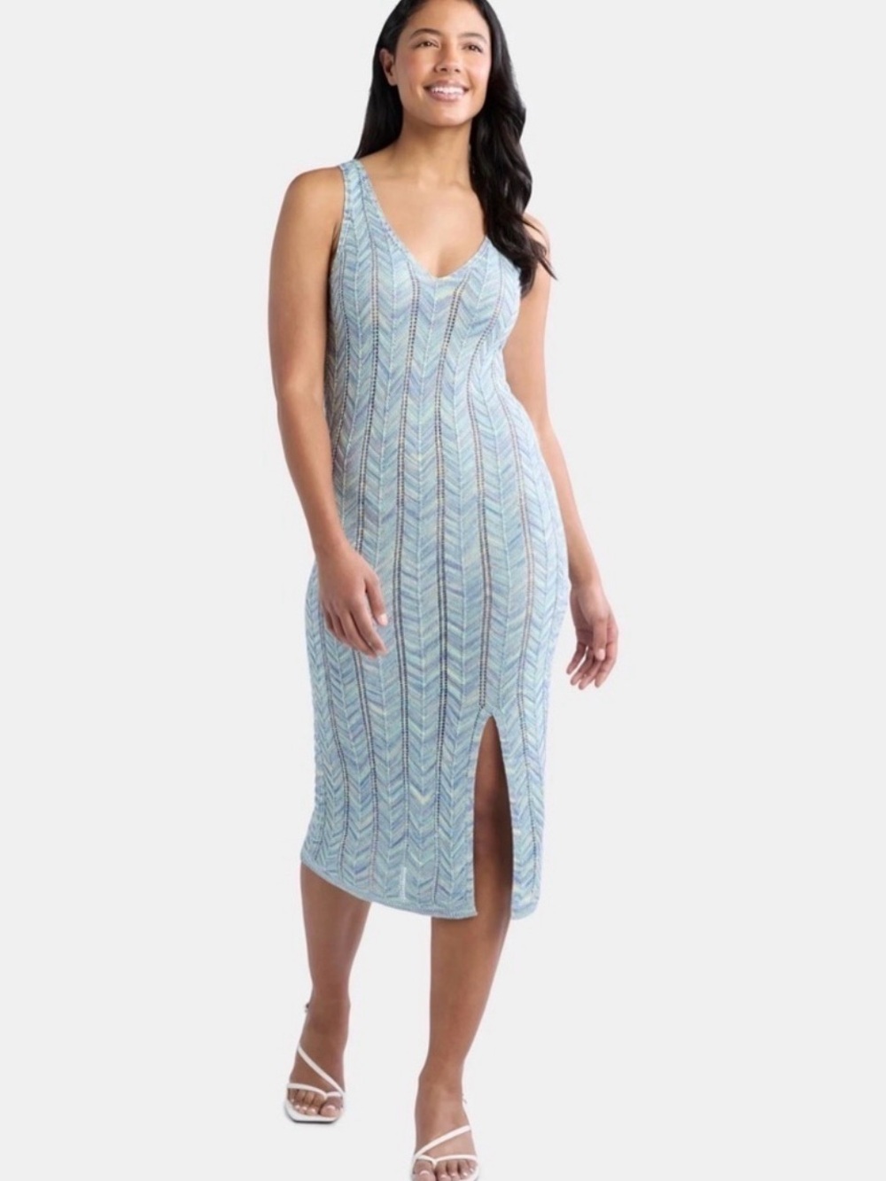 Madden NYC Space Dye Crochet midi Dress Sz M